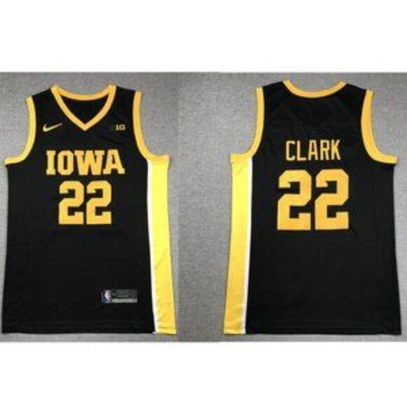 Mens 22 Caitlin Clark Black Stitched Jersey